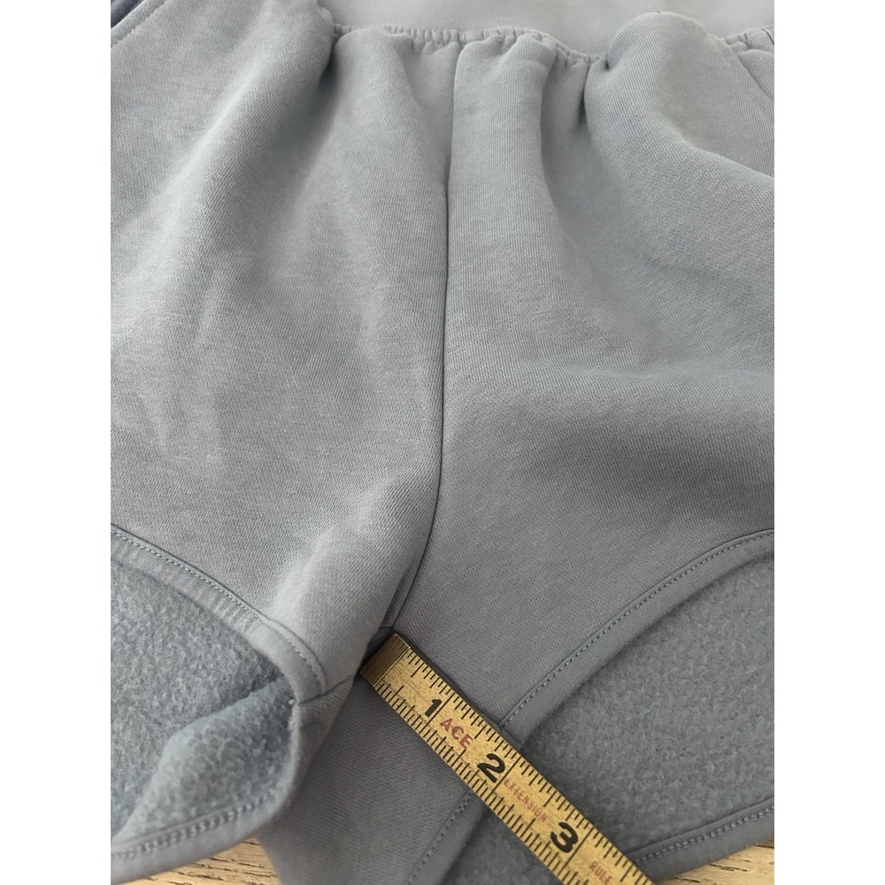 GymShark Womens Legacy Slate Blue Fleece Sweat Shorts Logo Size Small - Picture 7 of 7